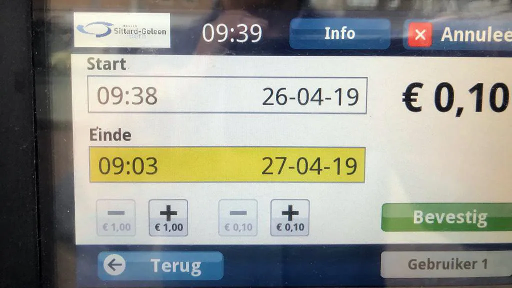 aangepast parkeertarief in geleen
