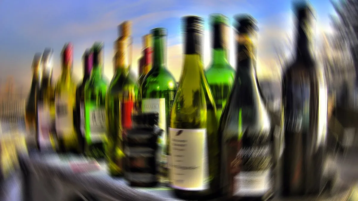 alcohol wijnflessen