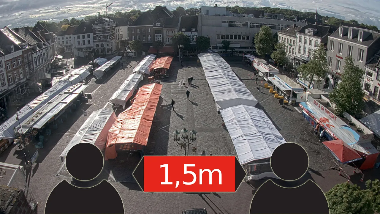 anderhalve meter gewijzigde donderdagmarktopstelling in sittard