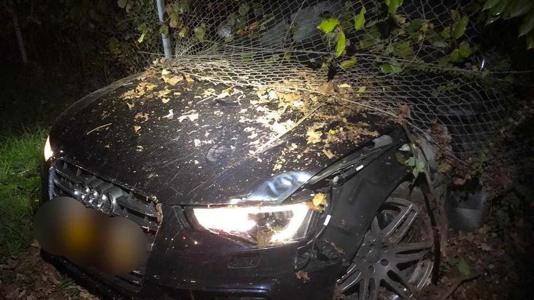 audi s5 gestrand bij vluchtpoging