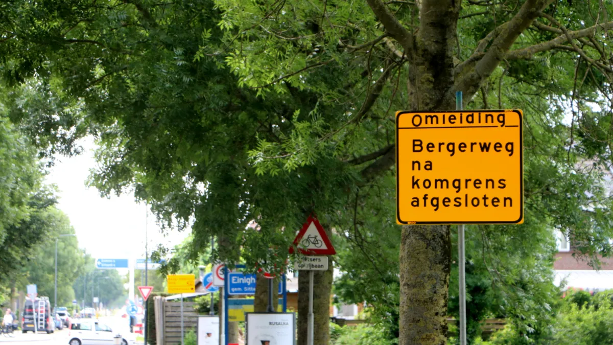 bergerweg afgesloten