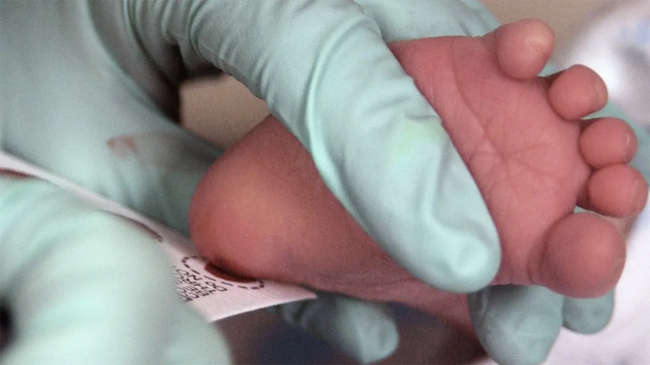 bloedtest via hielprik bij zuigeling