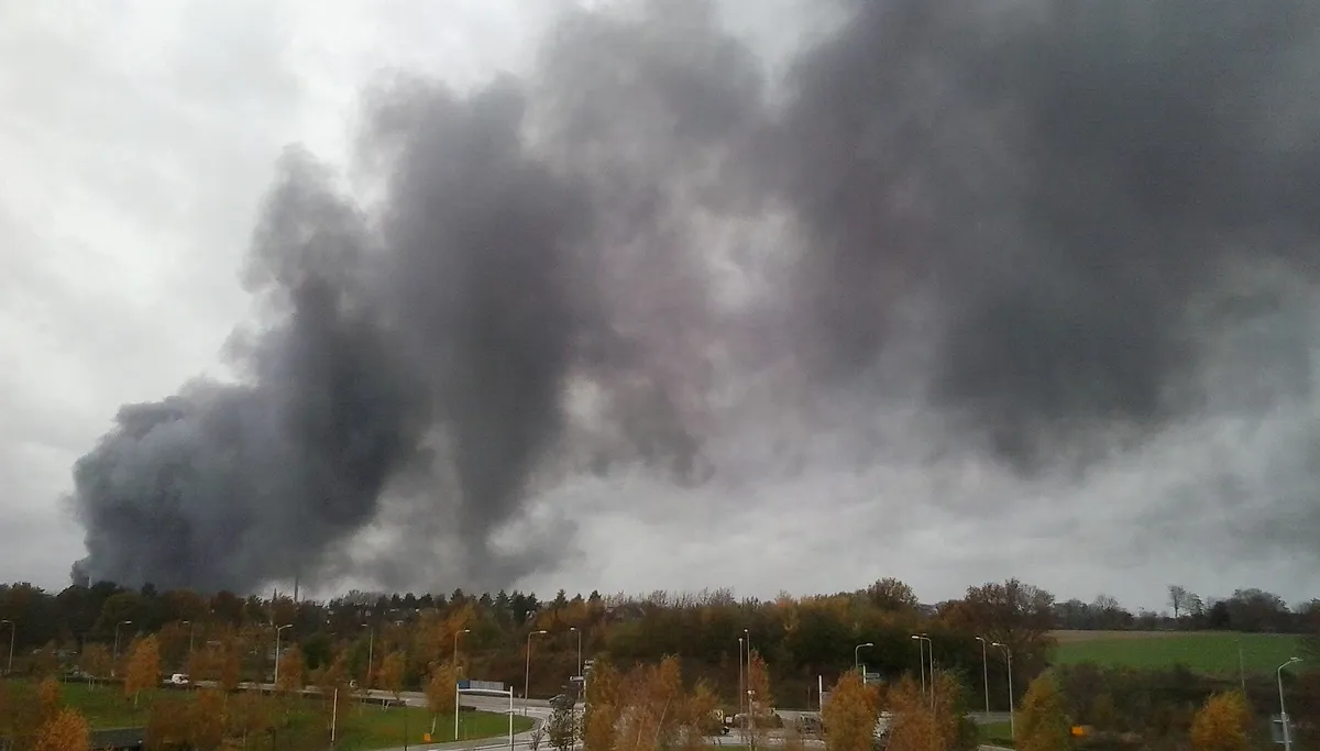 brand bij chemelot 9 november 2015 vanaf zuyderland ziekenhuis gezien