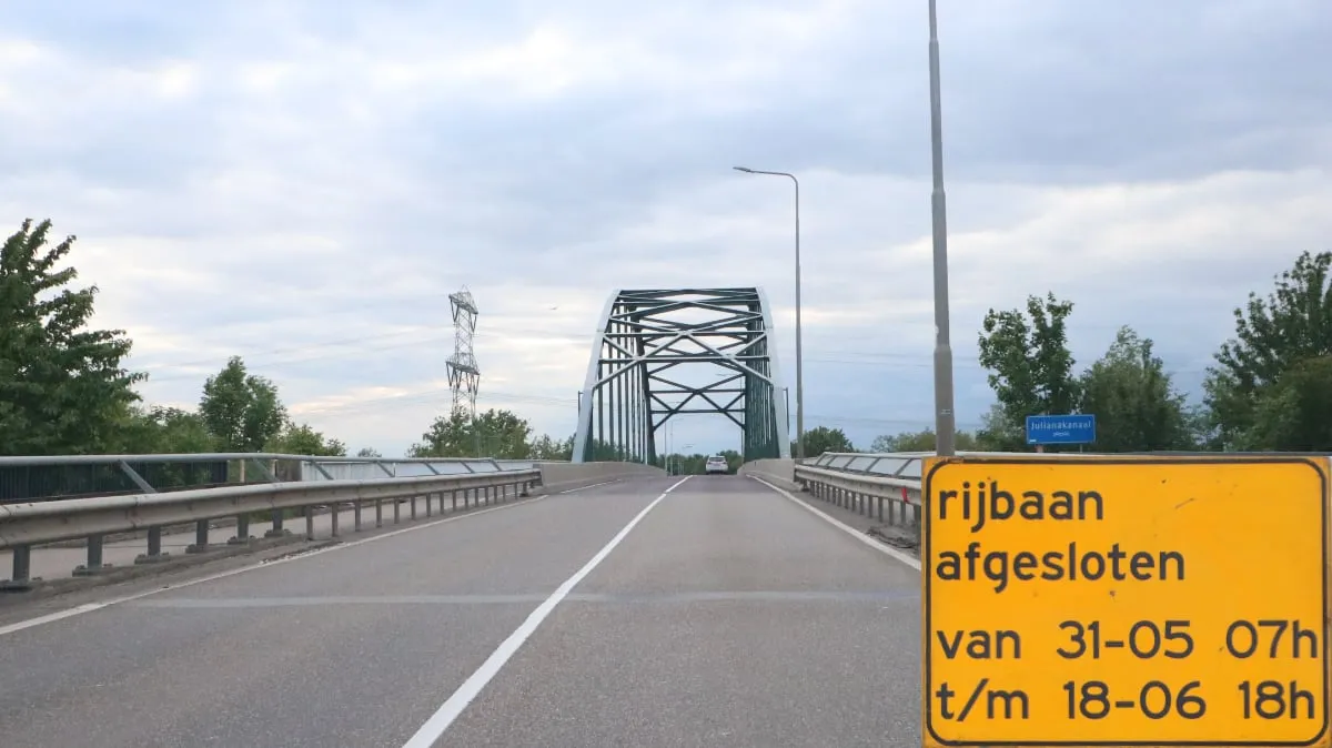 brug roosteren 19 dagen dicht wegens werkzaamheden
