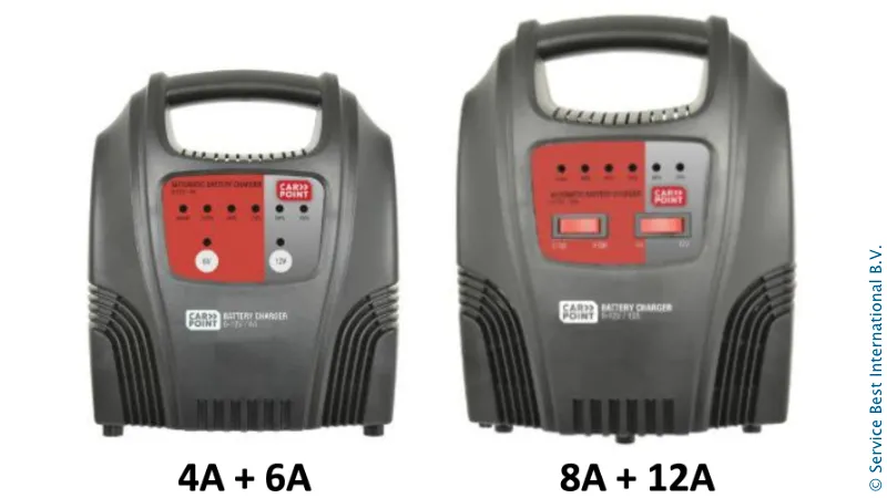 carpoint acculaders veiligheidswaarschuwing
