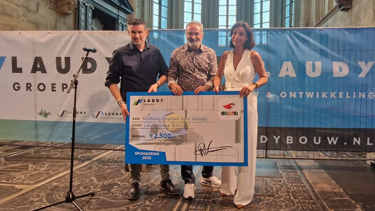 cheque 2500 euro van laudy voor greutsj