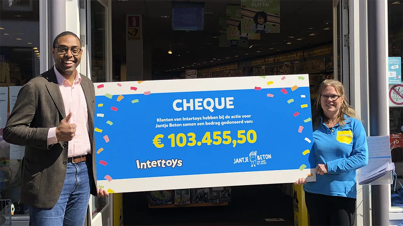 cheque van intertoys voor jantje beton
