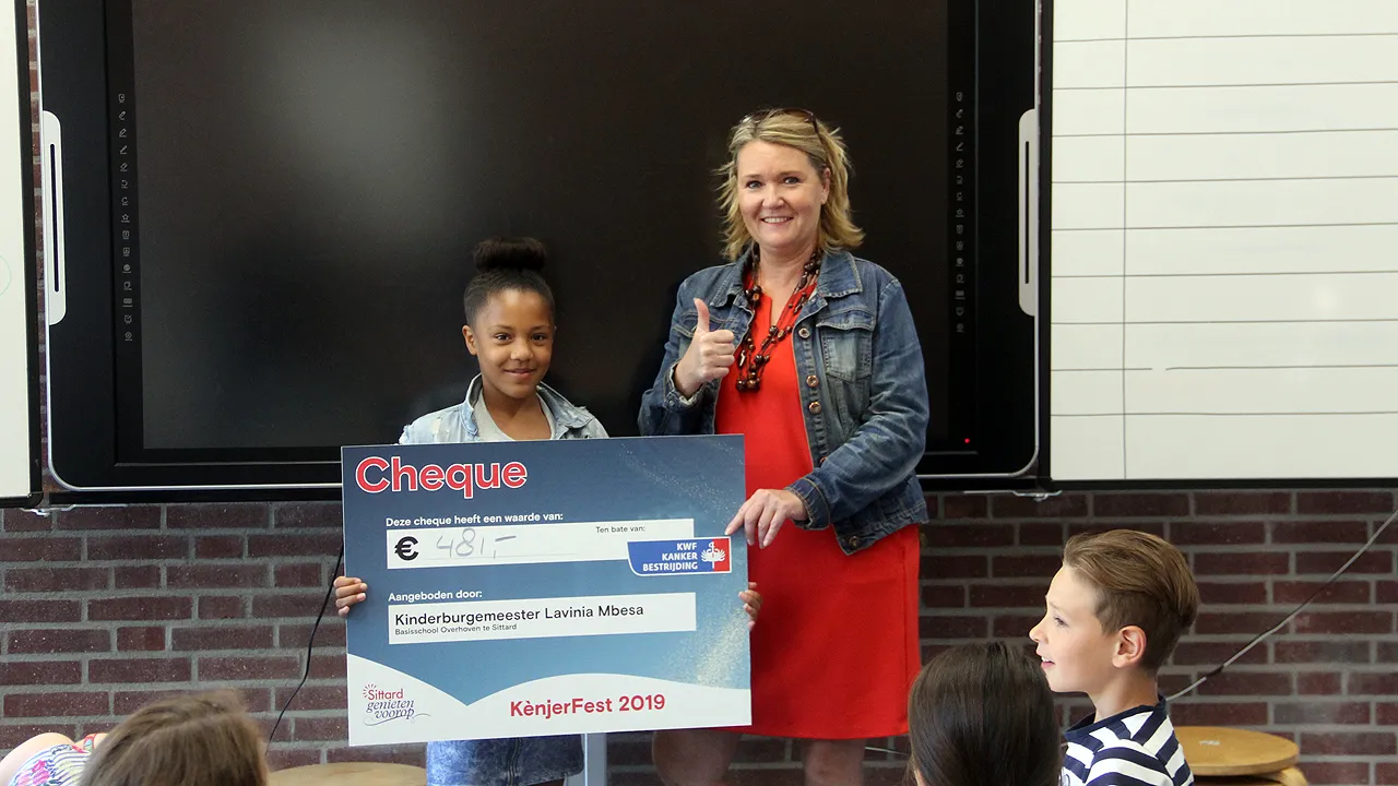 cheque voor kwf van kenjerfest