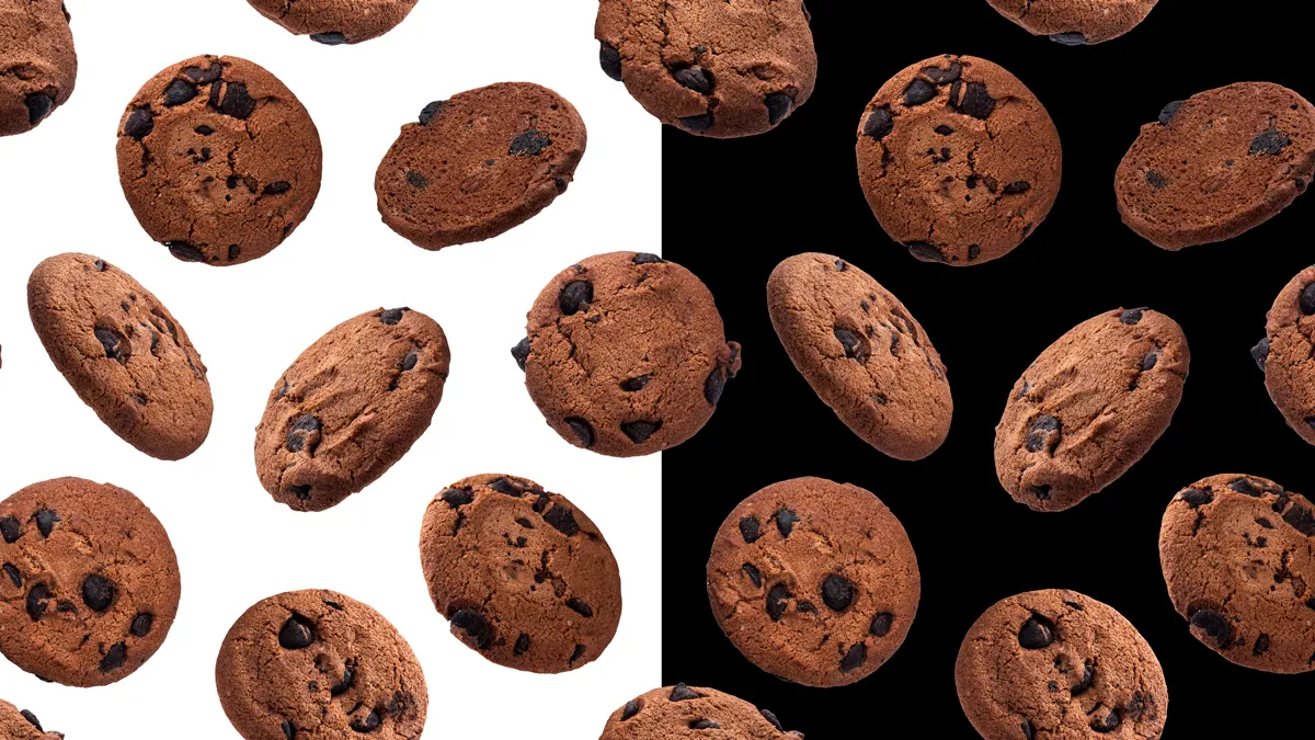 chocolade havermout chip cookies naadloze patroon geisoleerd