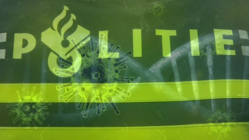 corona politie vest rugzijde