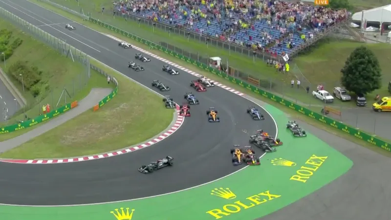 crash na start gp hongarije 2021