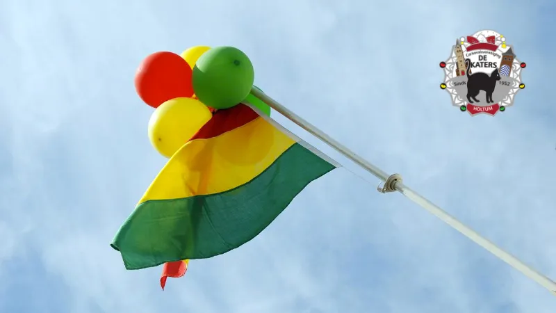 cv de katers carnavalsdriekleur rood geel groen vlag 1