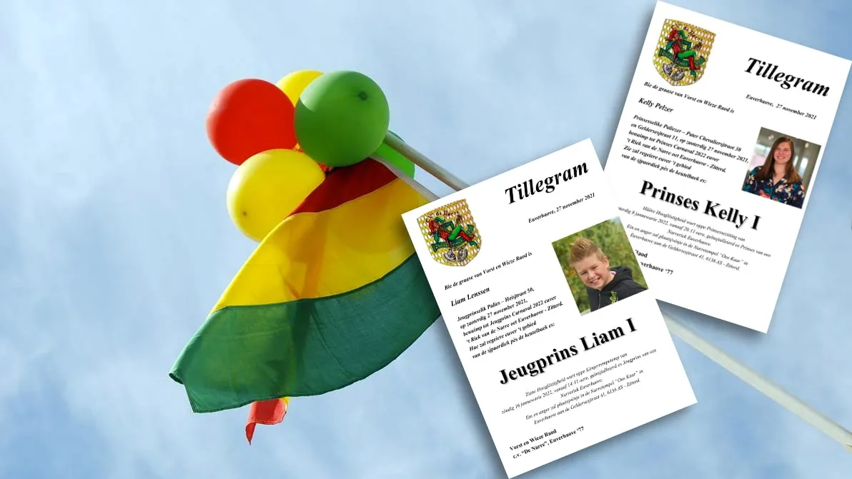 cv de narre hoogheden voor 2022 carnavalsdriekleur rood geel groen vlag 1