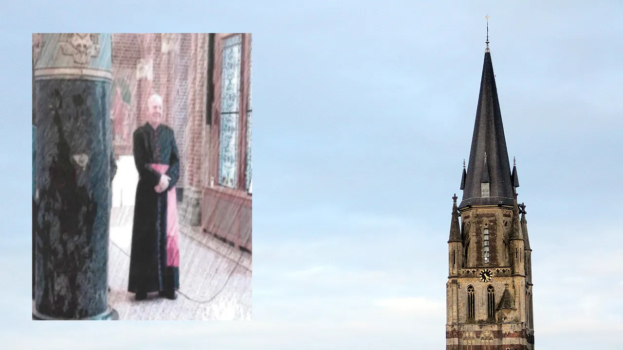 deken van rens 50 jaar priester kerktoren sittard vanaf parkeerdek abc complex walstraat