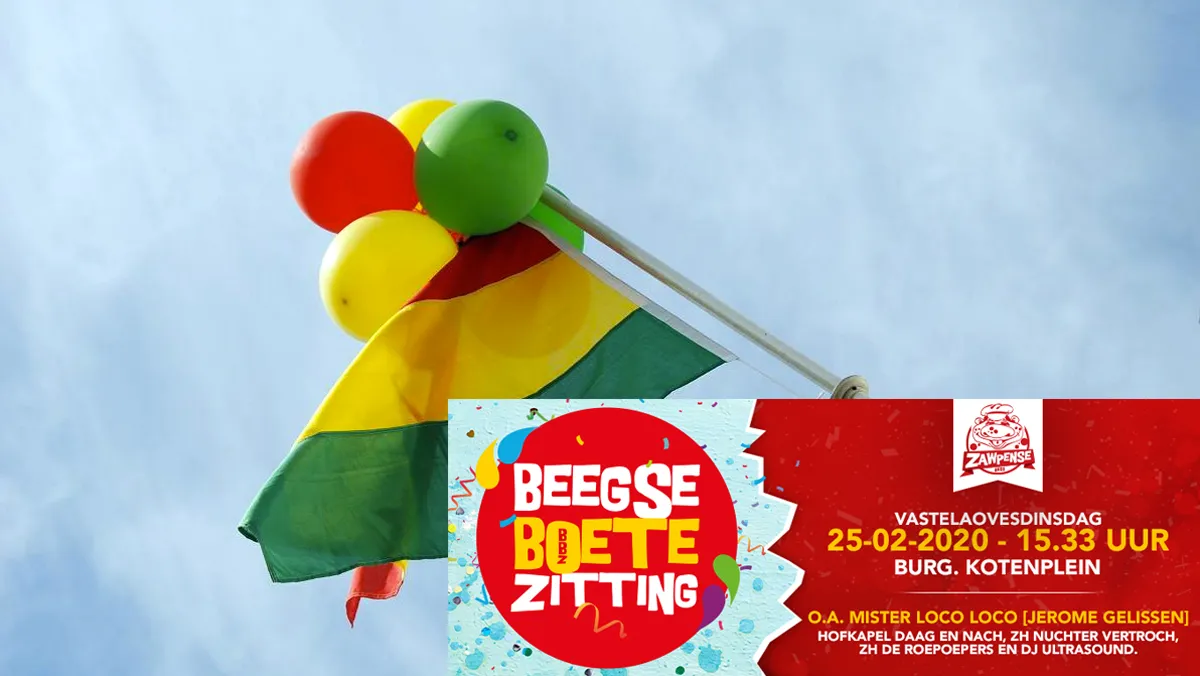 eerste beegse boetezitting carnavalsdriekleur rood geel groen vlag 1