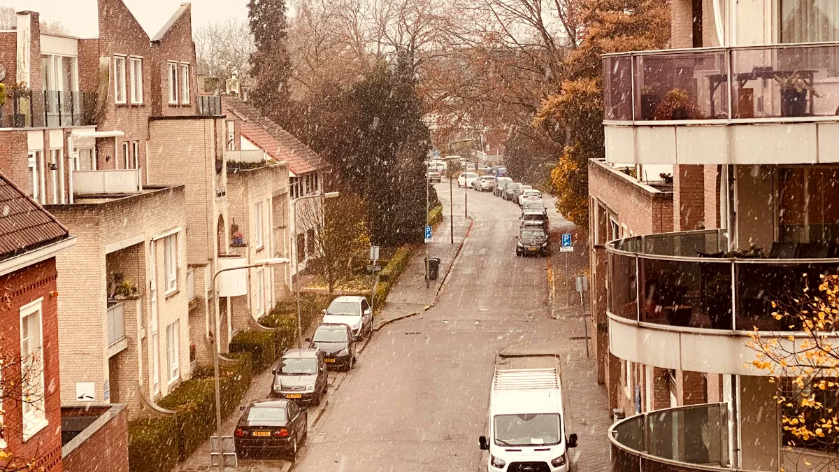 eerste natte sneeuw van deze winter in sittard