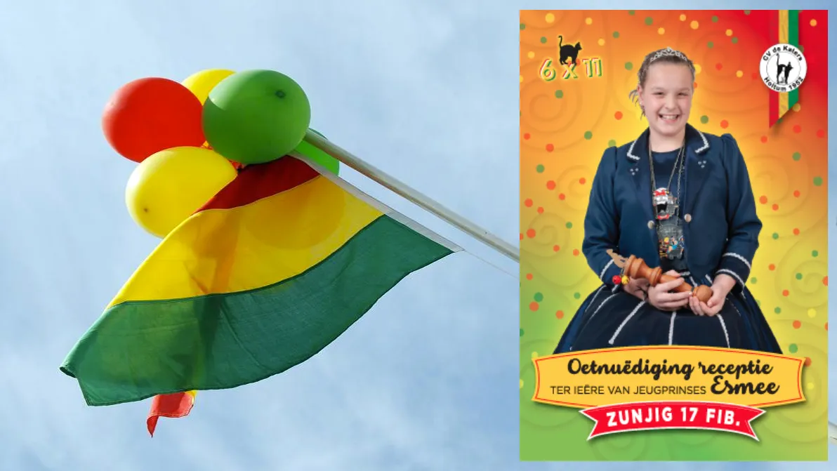 esmee cv de katers carnavalsdriekleur rood geel groen vlag