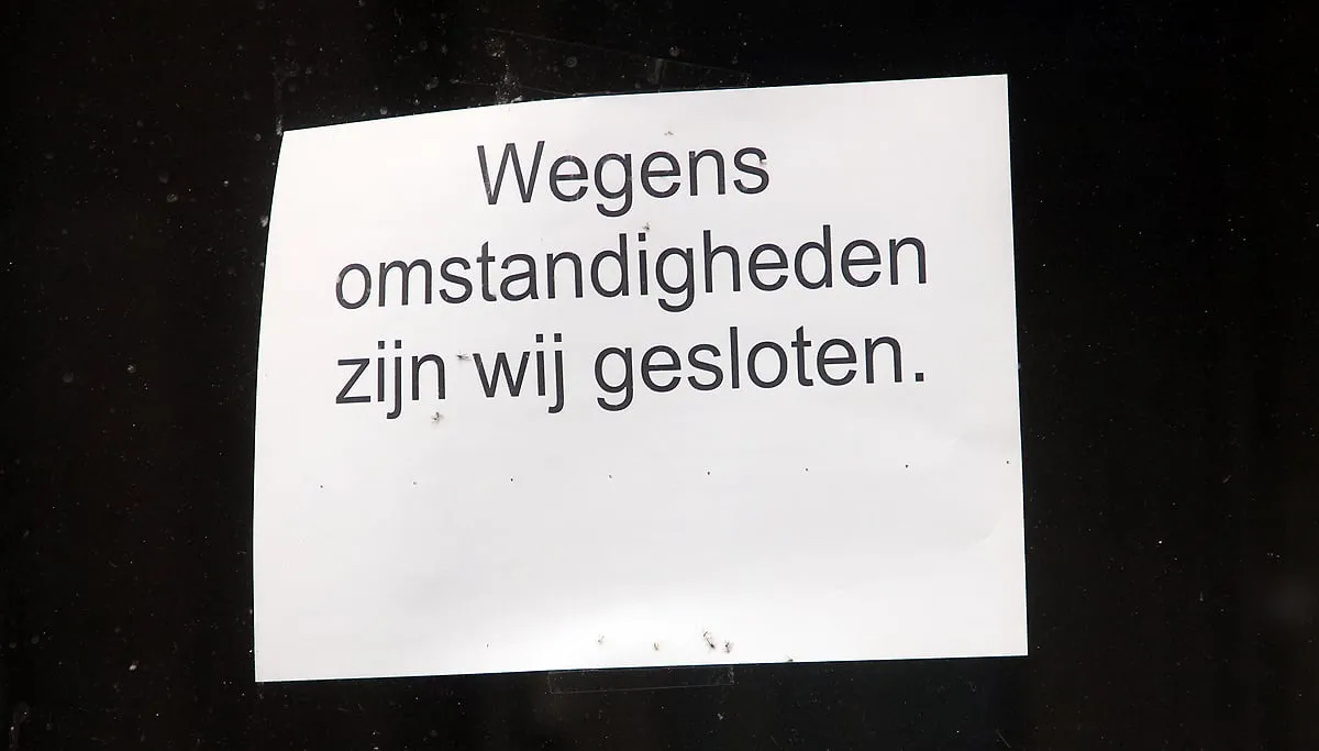 faillissement wegens omstandigheden zijn wij gesloten
