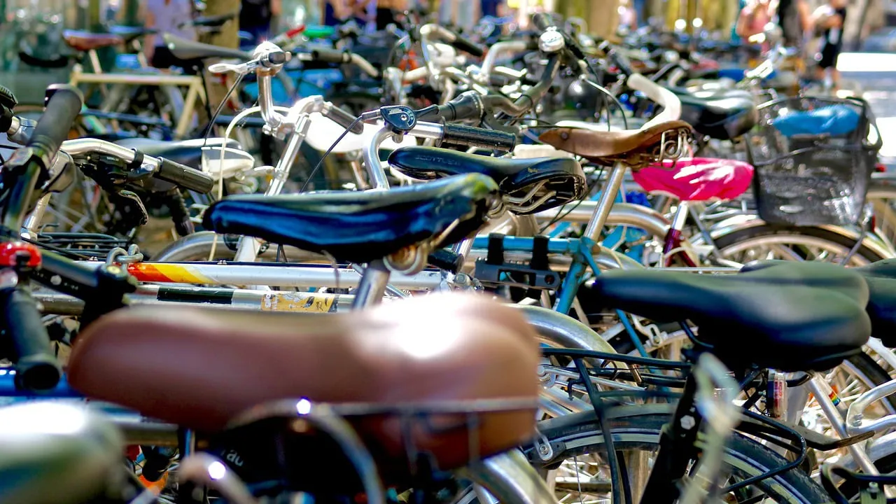 fietsen zadels stalling cc0 scholacantorum via pixabay