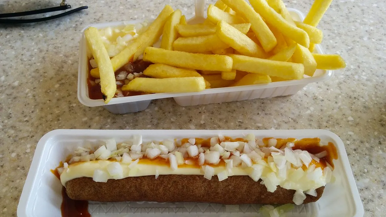 frites met mayonaise en frikandel speciaal