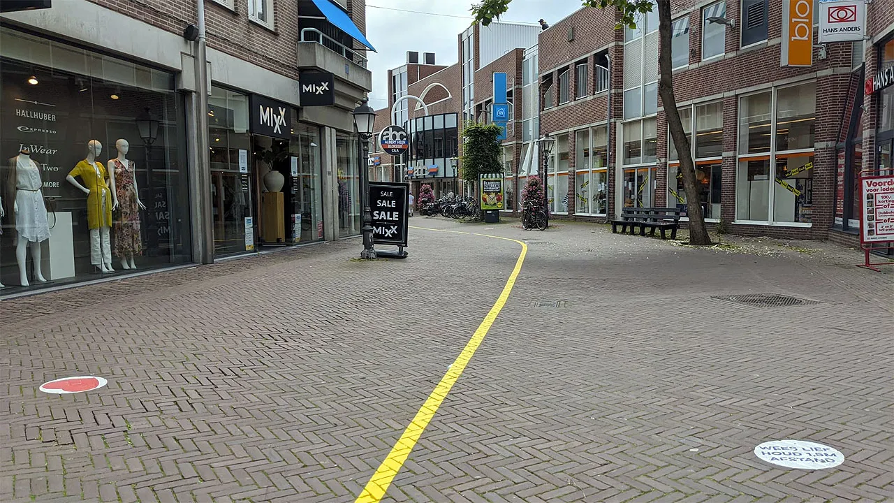 gele scheidslijn centrum sittard