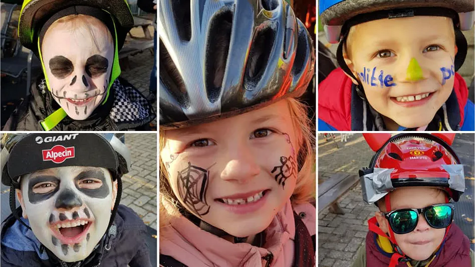 halloween fietsplezier op wielerbaan geleen