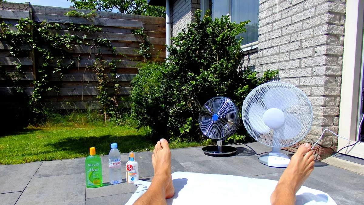 hitte tropisch ventilatoren zonnebrandcreme