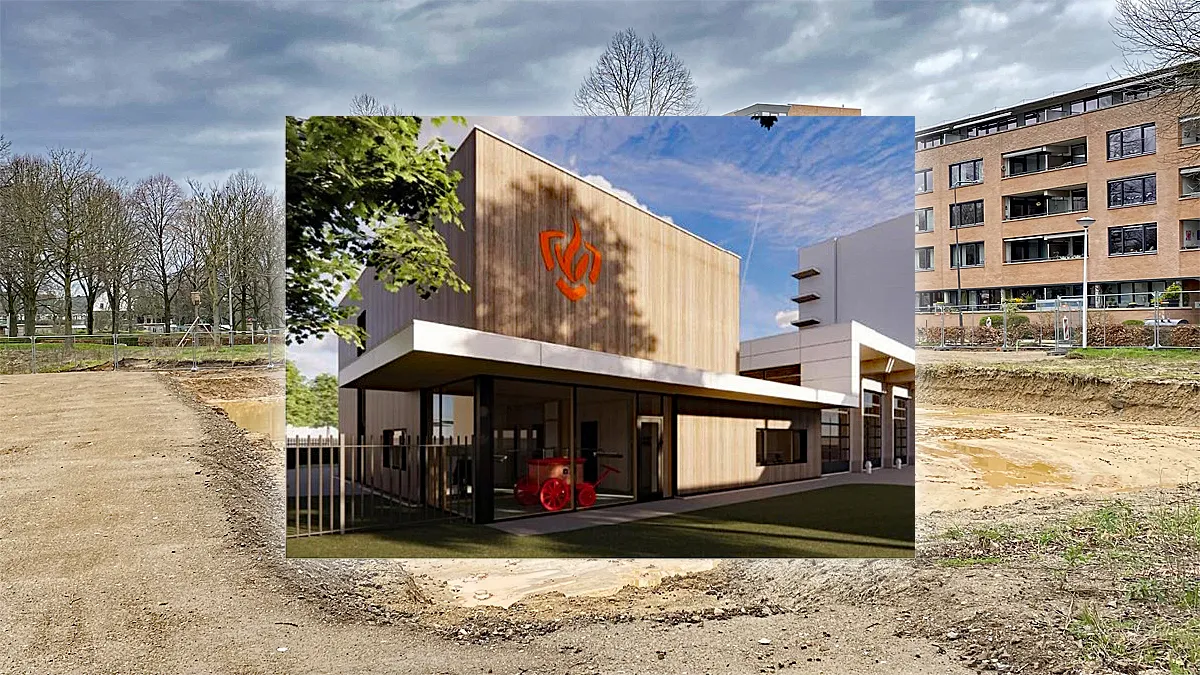 impressie nieuwe kazerne bouwterrein nieuwe brandweerkazerne sittard