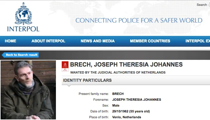 interpol zoekt jos brech