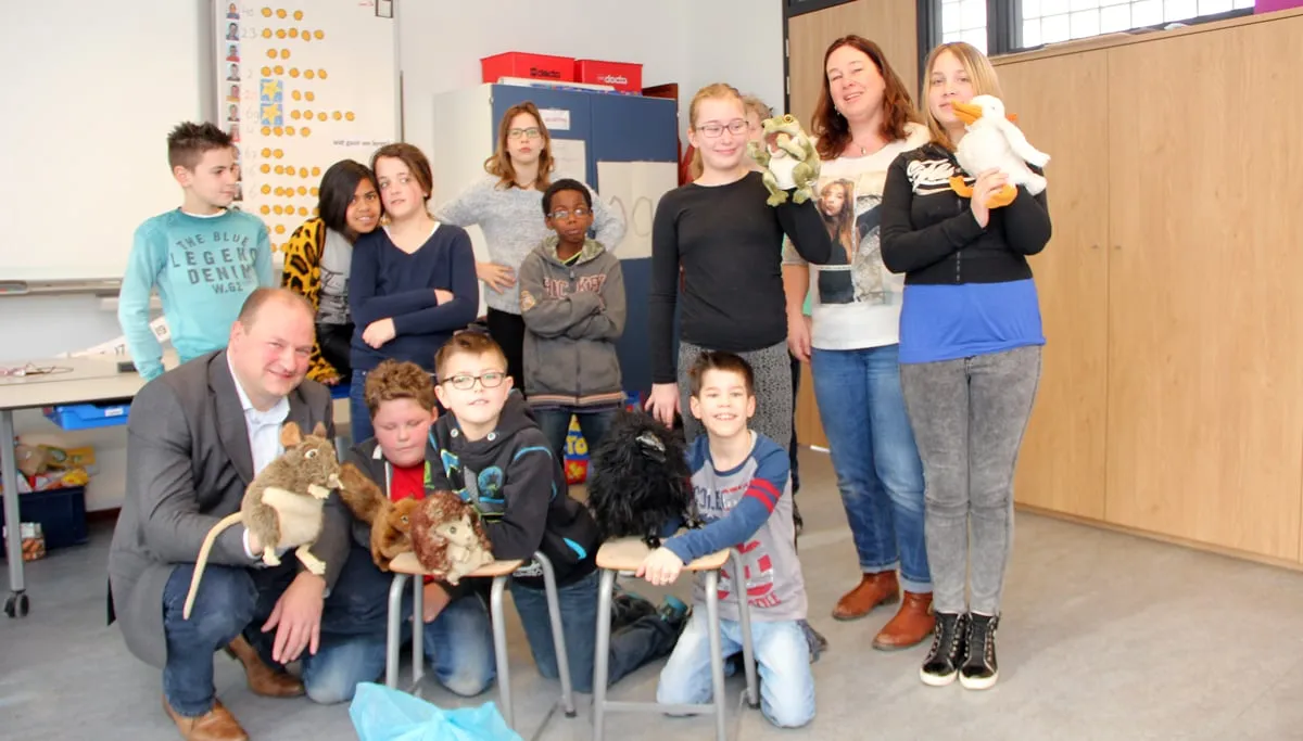 les over zwerfafval op de parkschool