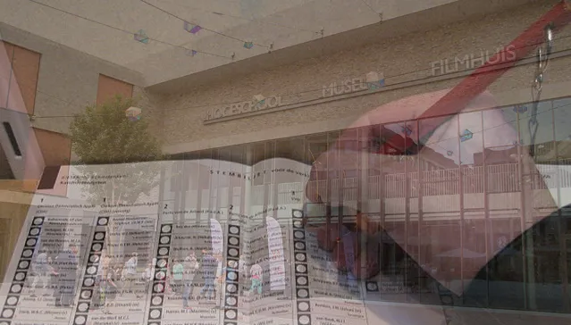 ligne plein voor hoofdingang stembureau