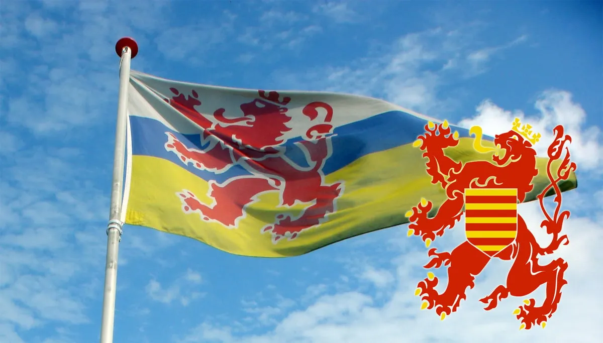 limburgse vlag en belgisch limburgse leeuw