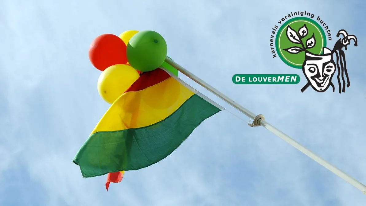 louvermen buchten carnavalsdriekleur rood geel groen vlag 1
