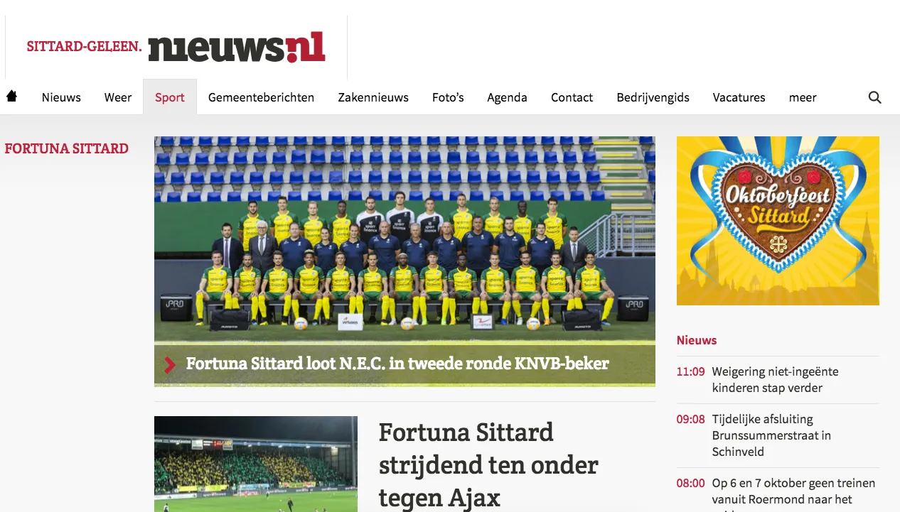 nieuwspagina op 3 oktober 2018