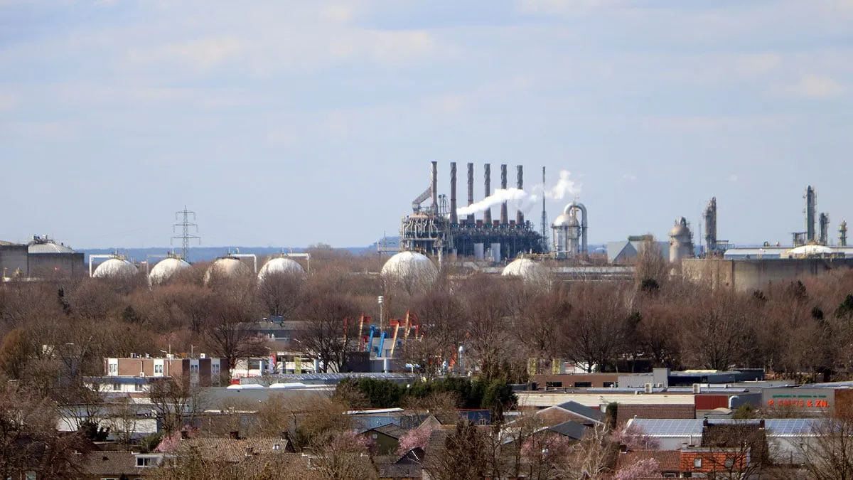 olefins 4 nak 4 sabic op chemelot vanaf dak van goyenflat gezien