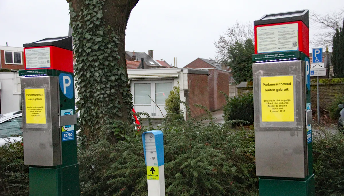 parkeerautomaten afgedekt tegen vandalisme