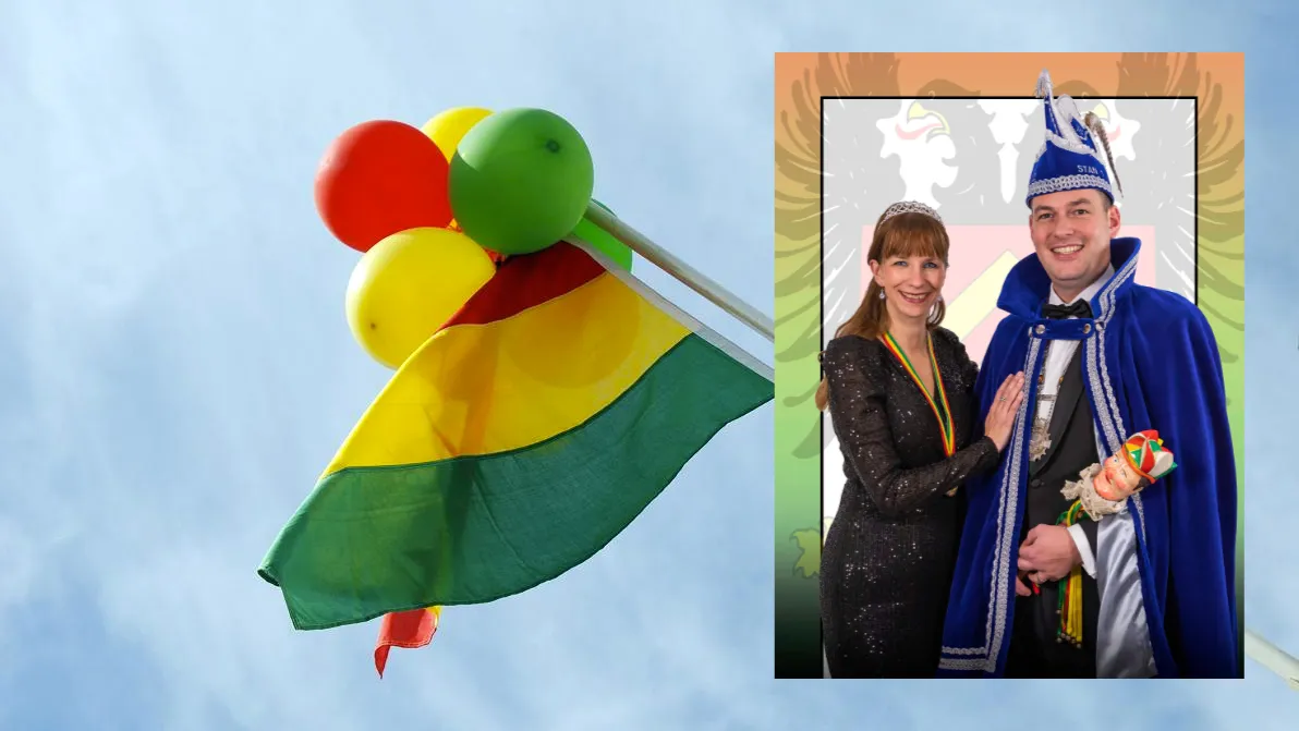prinsenpaar de daole 2022 carnavalsdriekleur rood geel groen vlag 1