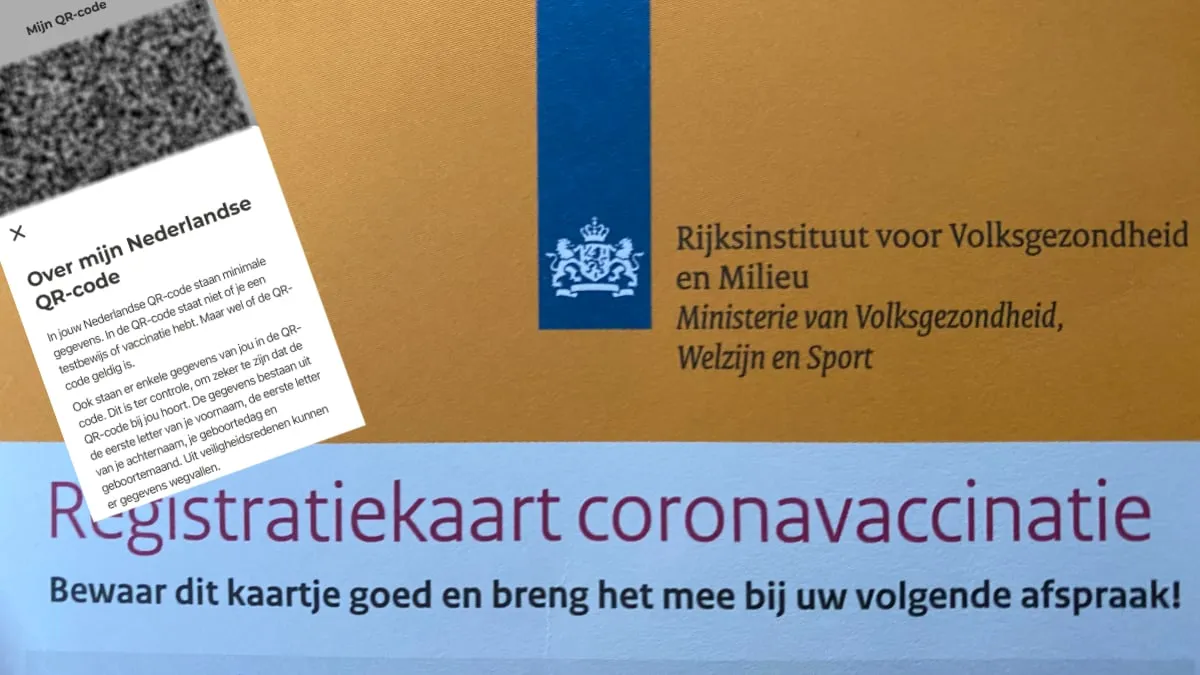 qr code coronacheck vaccinatiekaart