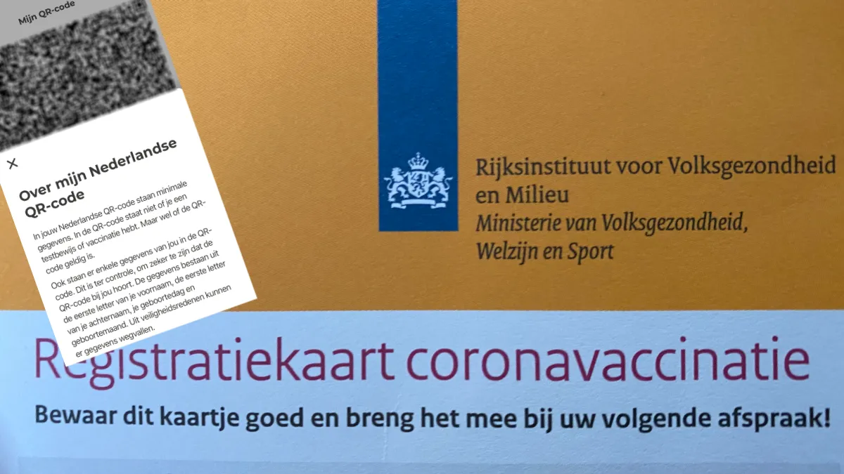 qr code coronacheck vaccinatiekaart