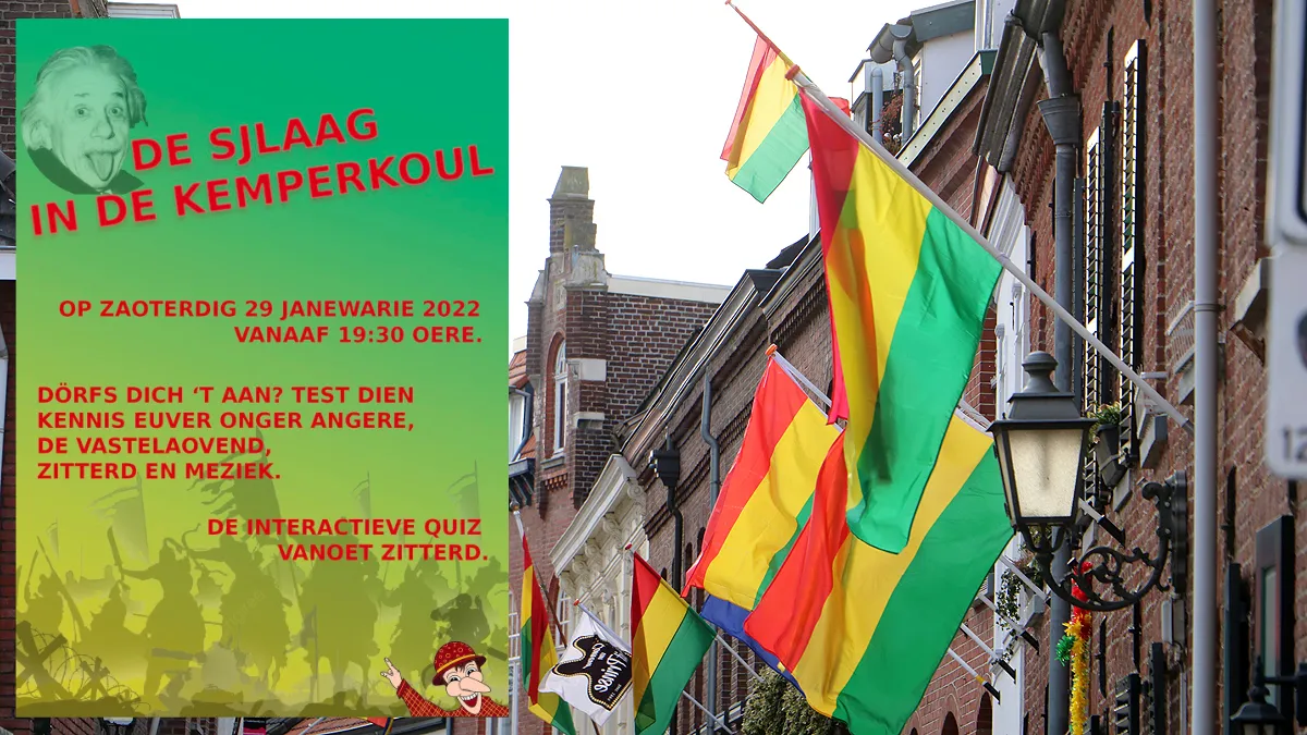 sjlaag in de kemperkoul 2022 carnavalsvlaggen in de begijnenhofstraat