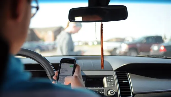 smartphone achter het stuur gebruiken