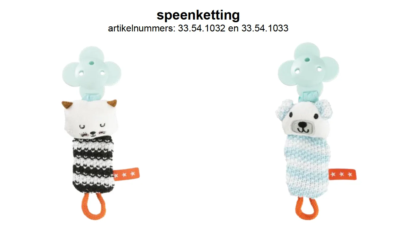 speenketting hema veiligheidswaarschuwing