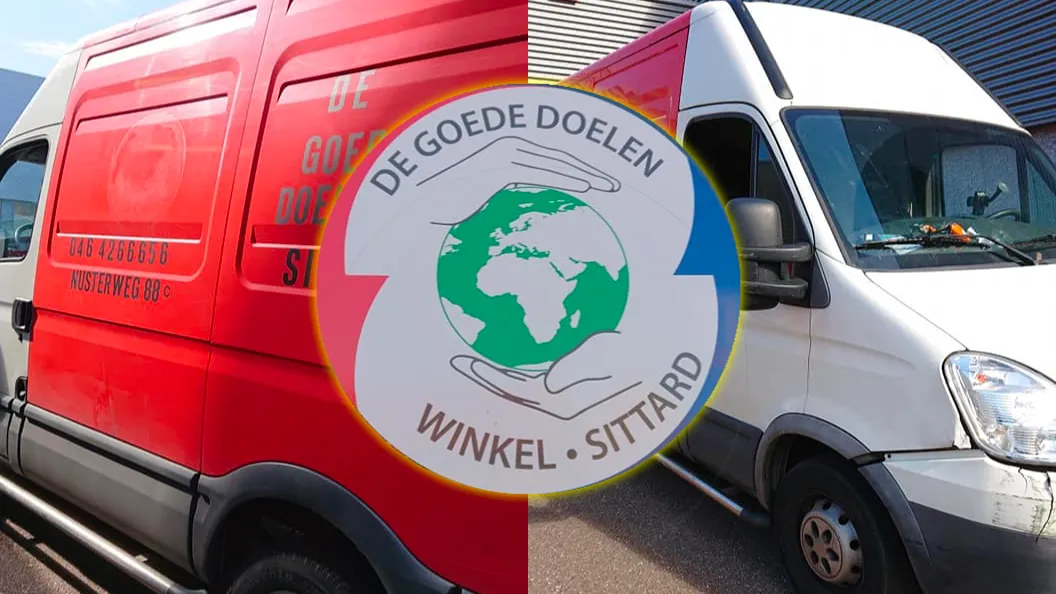 stickers van goede doelenwinkelauto gehaald