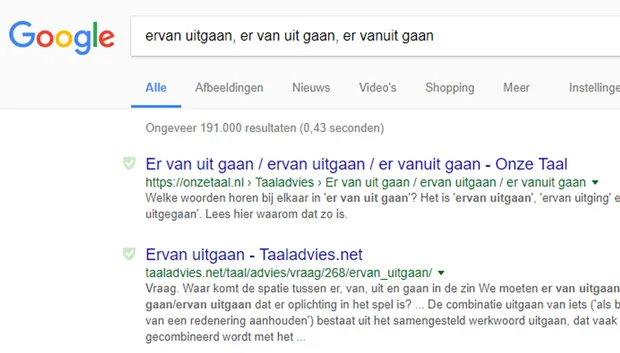 taalkwestie onzetaal ervan uitgaan