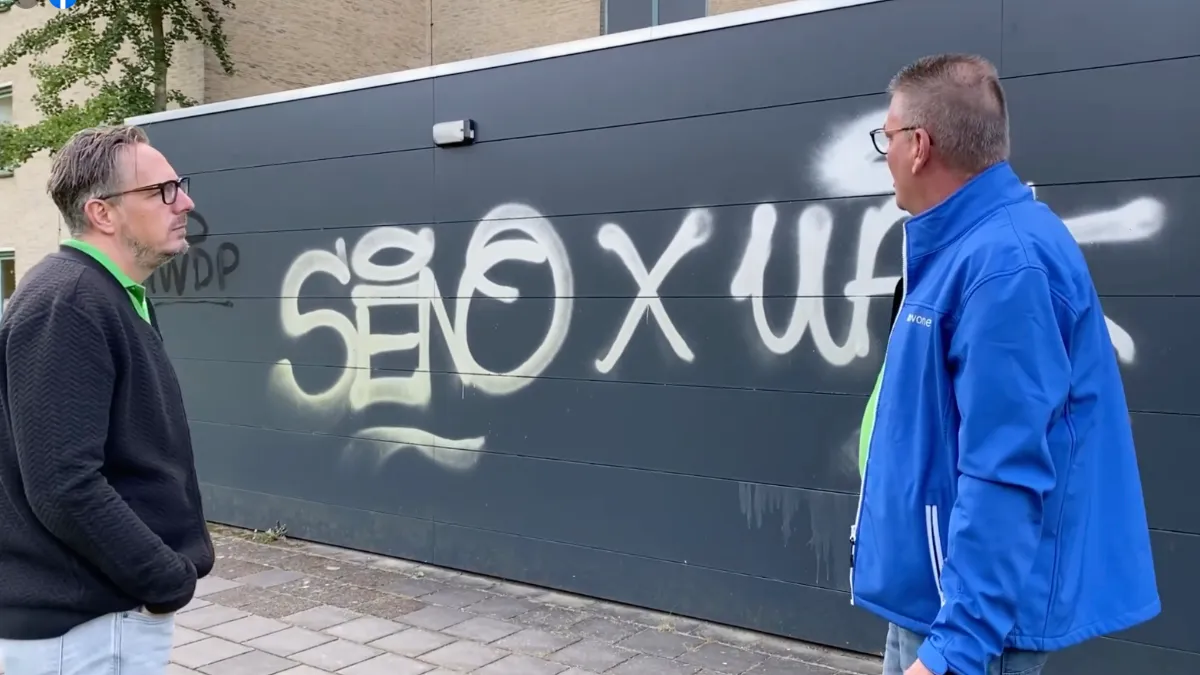 tags op muur bij de wimmeren