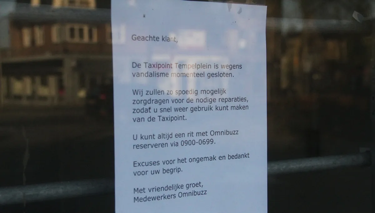 taxipoint tempelplein voorlopig dicht 1