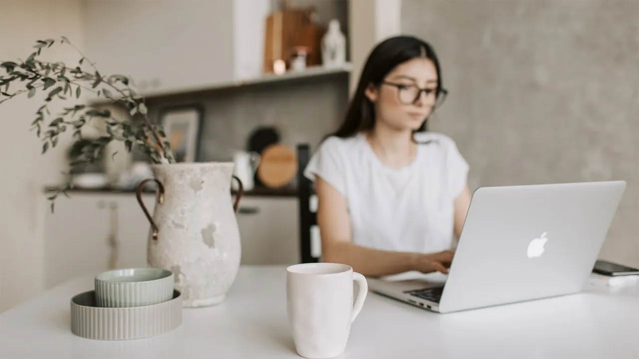thuiswerken vrouw laptop