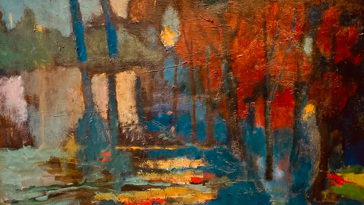 uitsnede rood herfstlandschap toon hermans