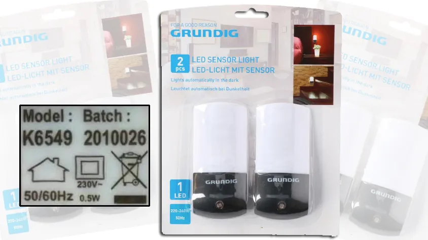veiligheidswaarschuwing grundig led sensorlamp