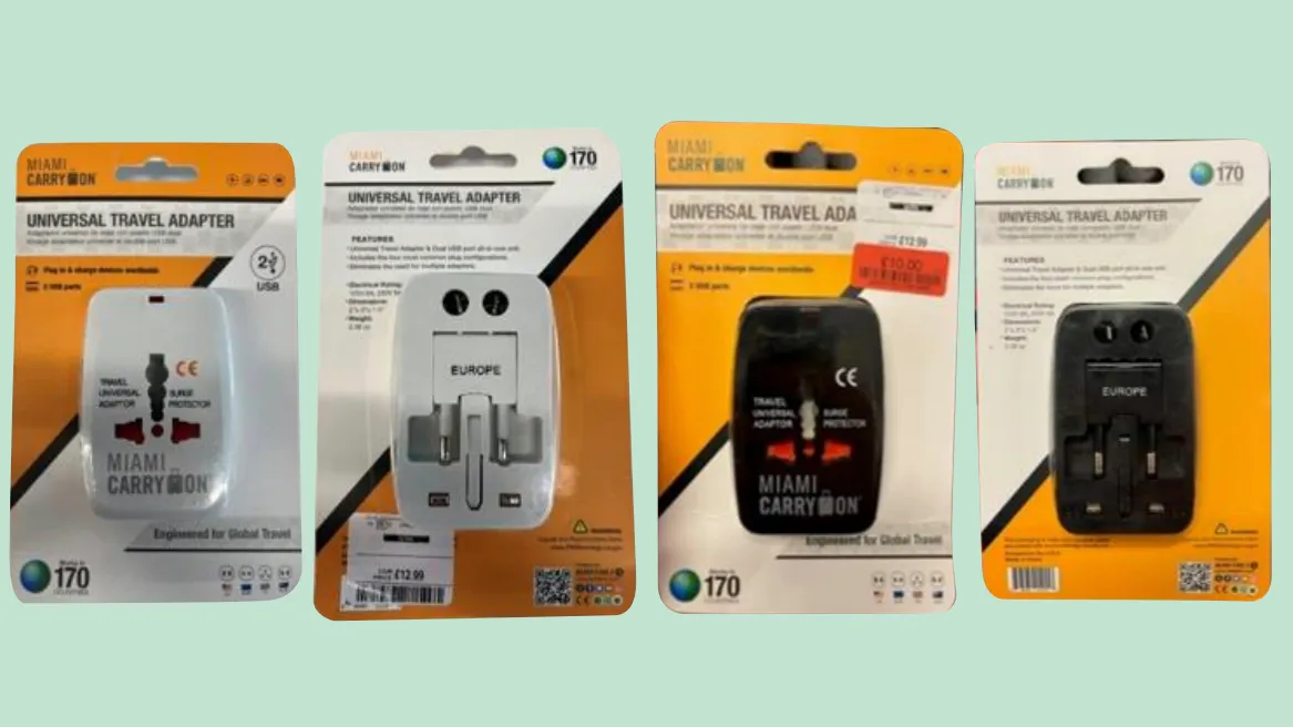 veiligheidswaarschuwing universal traveladapter